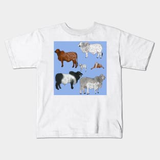 Brahman Cattle Blue Kids T-Shirt